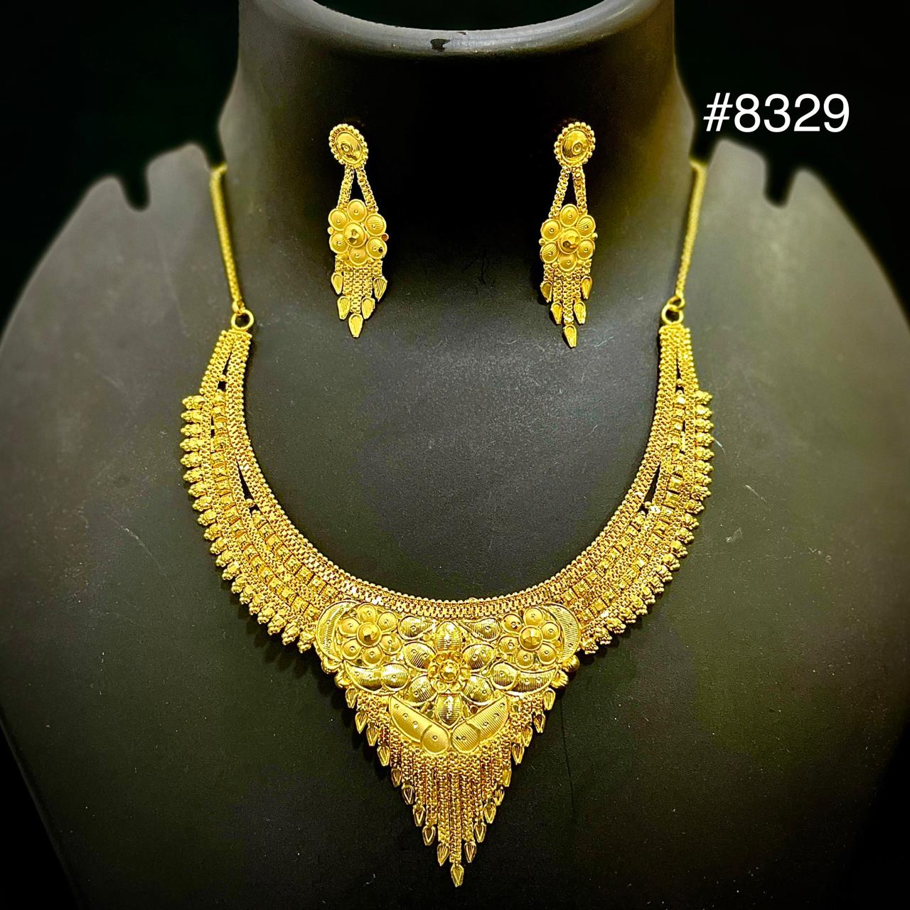 Gold Plated Short NECKLACE 5 Gram Gold Plated Jewellery PMJ Model No : 8329