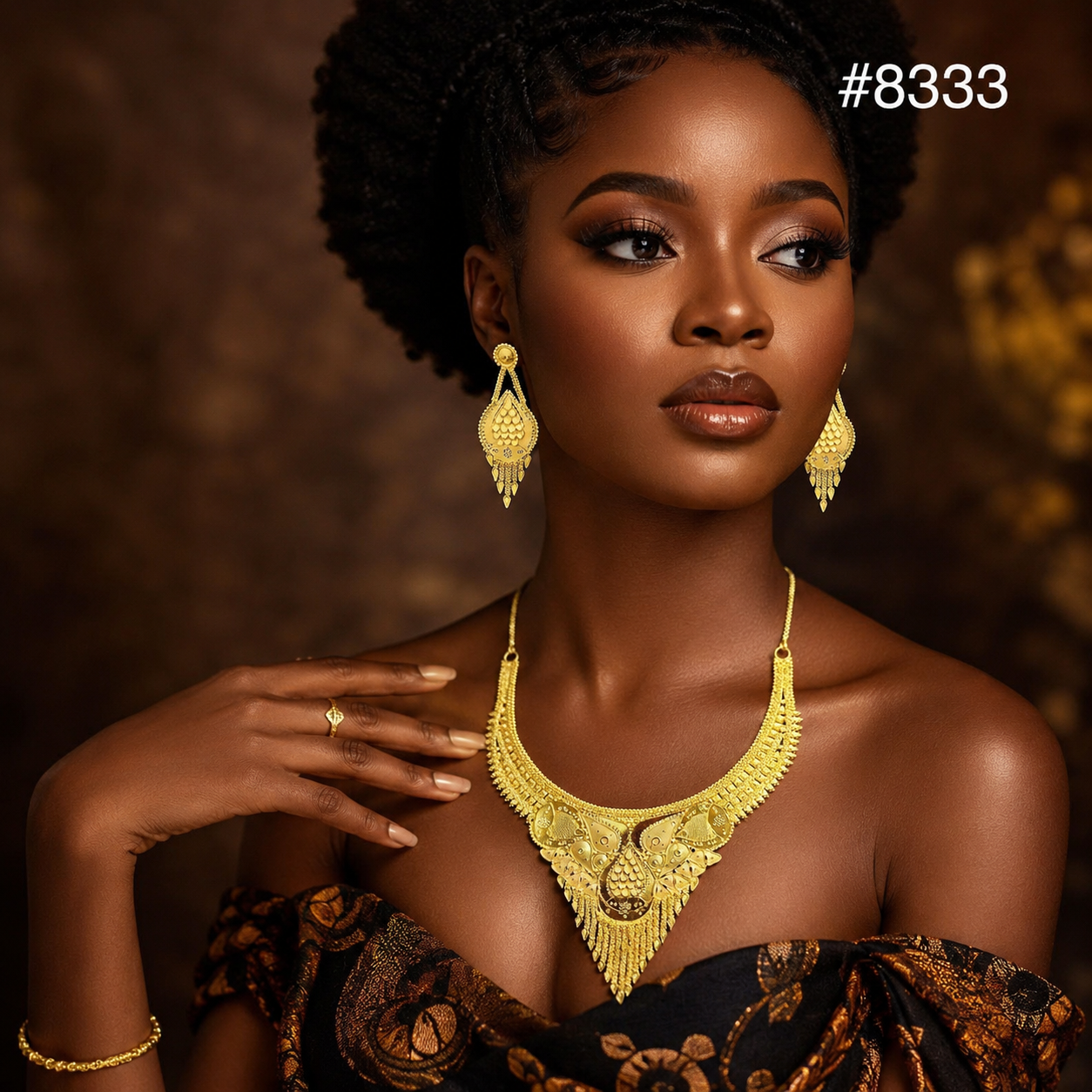 Gold Plated Short NECKLACE 5 Gram Gold Plated Jewellery PMJ Model No : 8333