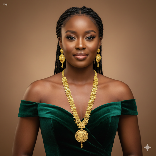 Gold Plated LONG NECKLACE 5 Gram Gold Plated Jewellery PMJ Model No : 8344