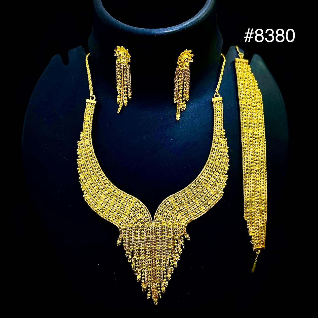 Gold Plated Short Necklace Set, PMJ Model No: 8380