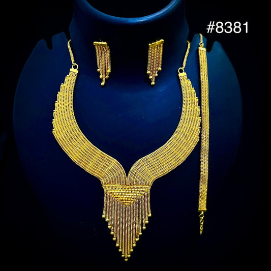 Gold Plated Short Necklace Set, PMJ Model No : 8381