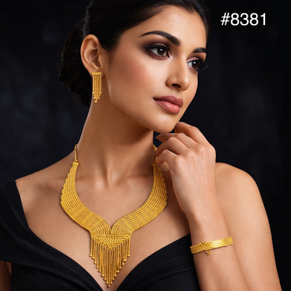 Gold Plated Short Necklace Set, PMJ Model No : 8381