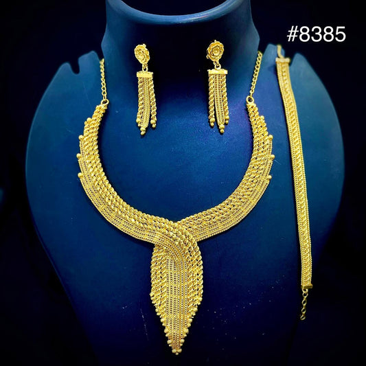 Gold Plated Short Necklace Set, PMJ Model No : 8385