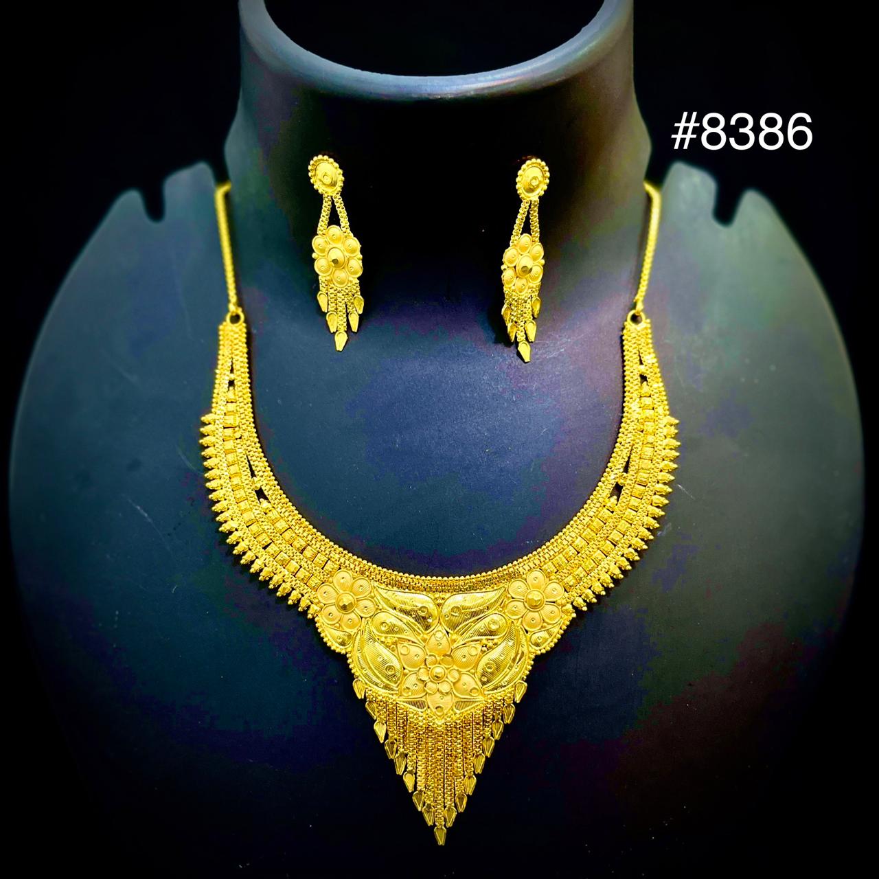 Gold Plated Short Necklace Set, PMJ Model No: 8386