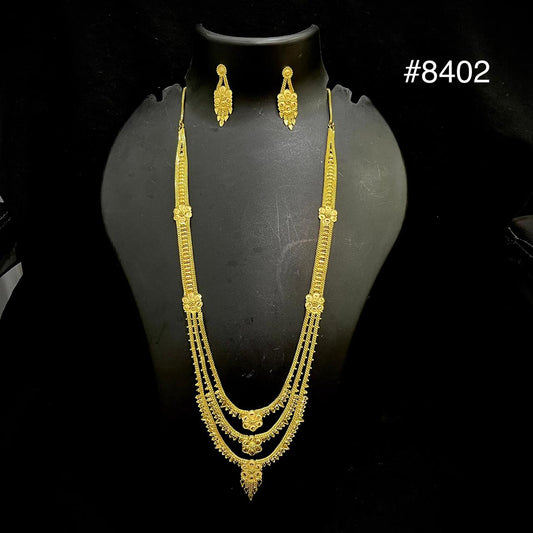 Gold Plated Long NECKLACE 5 Gram Gold Plated Jewellery PMJ Model No : 8402