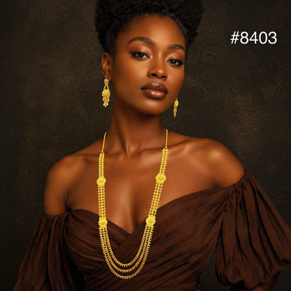 Gold Plated Long NECKLACE 5 Gram Gold Plated Jewellery PMJ Model No : 8403