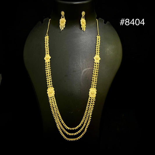Gold Plated Long NECKLACE 5 Gram Gold Plated Jewellery PMJ Model No : 8404
