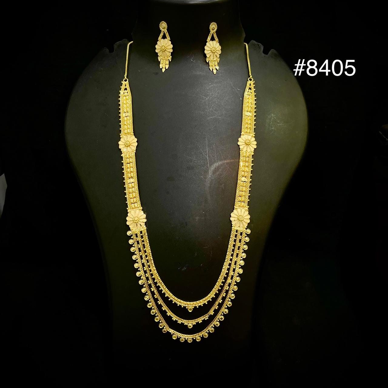 Gold Plated Long NECKLACE 5 Gram Gold Plated Jewellery PMJ Model No : 8405