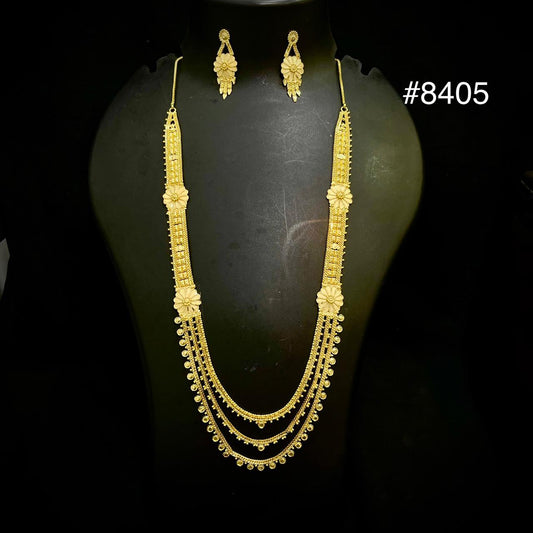 Gold Plated Long NECKLACE 5 Gram Gold Plated Jewellery PMJ Model No : 8405