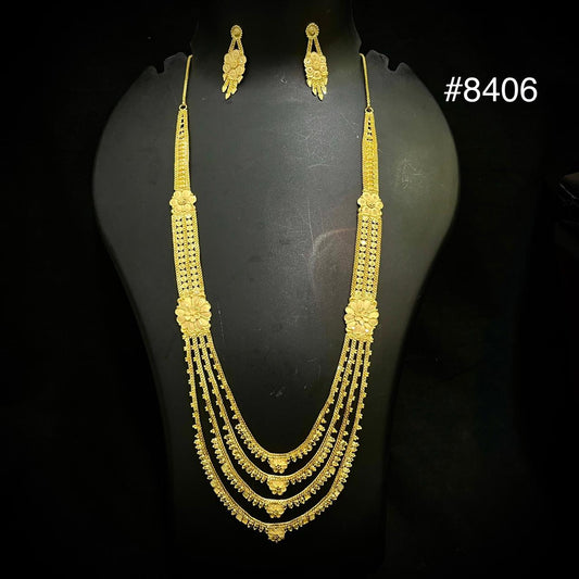 Gold Plated Long NECKLACE 5 Gram Gold Plated Jewellery PMJ Model No : 8406