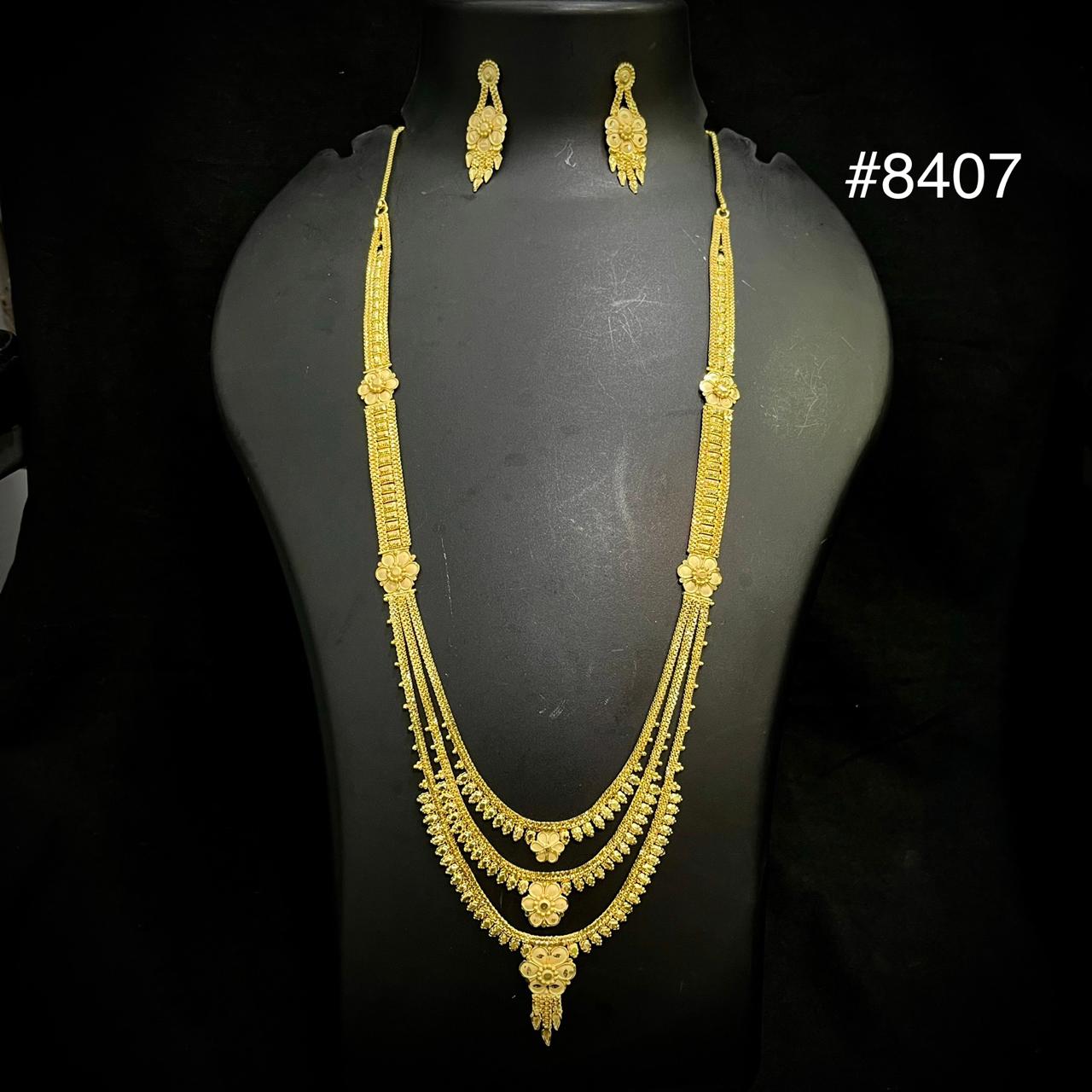 Gold Plated Long NECKLACE 5 Gram Gold Plated Jewellery PMJ Model No : 8407