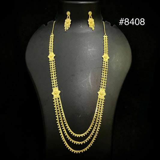 Gold Plated Long NECKLACE 5 Gram Gold Plated Jewellery PMJ Model No : 8408