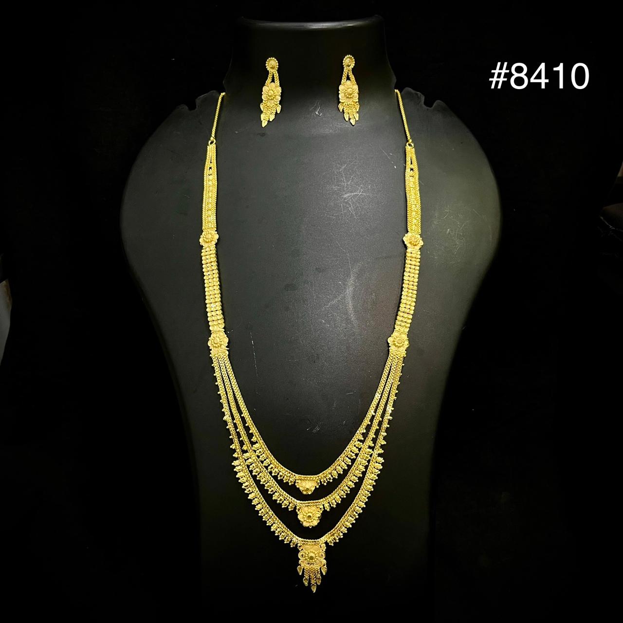 Gold Plated Long NECKLACE 5 Gram Gold Plated Jewellery PMJ Model No : 8410