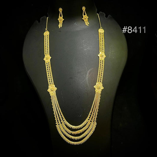 Gold Plated Long NECKLACE 5 Gram Gold Plated Jewellery PMJ Model No : 8411
