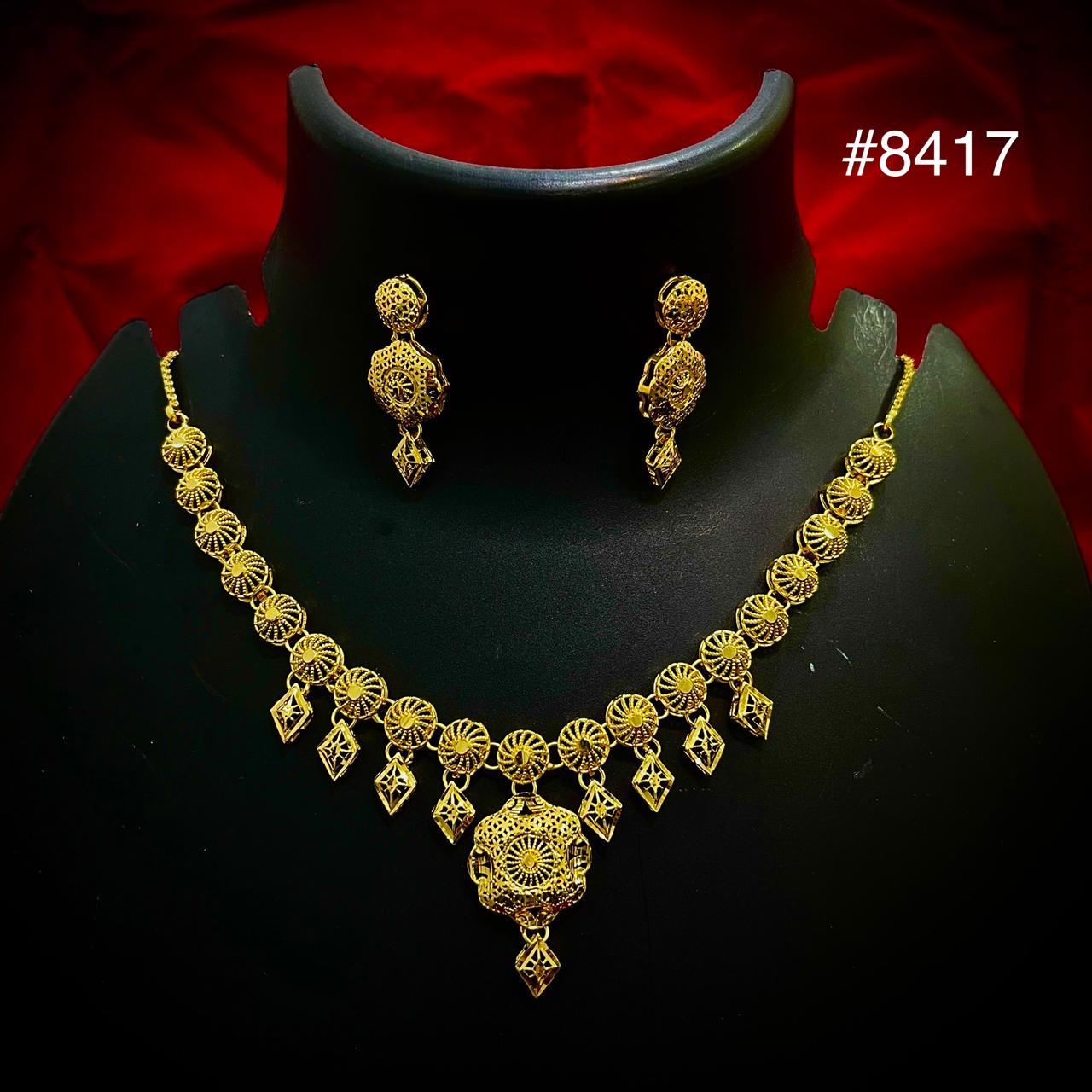 Gold Plated Short NECKLACE 5 Gram Gold Plated Jewellery PMJ Model No : 8417