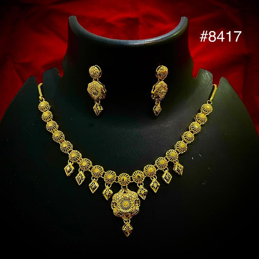 Gold Plated Short NECKLACE 5 Gram Gold Plated Jewellery PMJ Model No : 8417