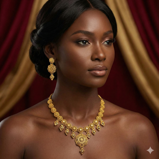 Gold Plated Short NECKLACE 5 Gram Gold Plated Jewellery PMJ Model No : 8417