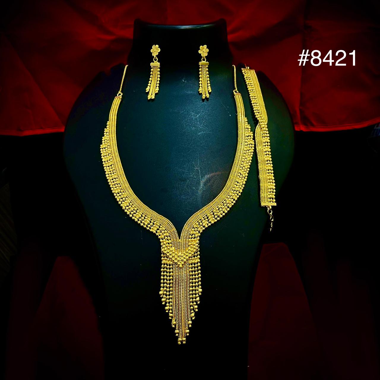 Gold Plated Short Necklace Set, PMJ Model No : 8421