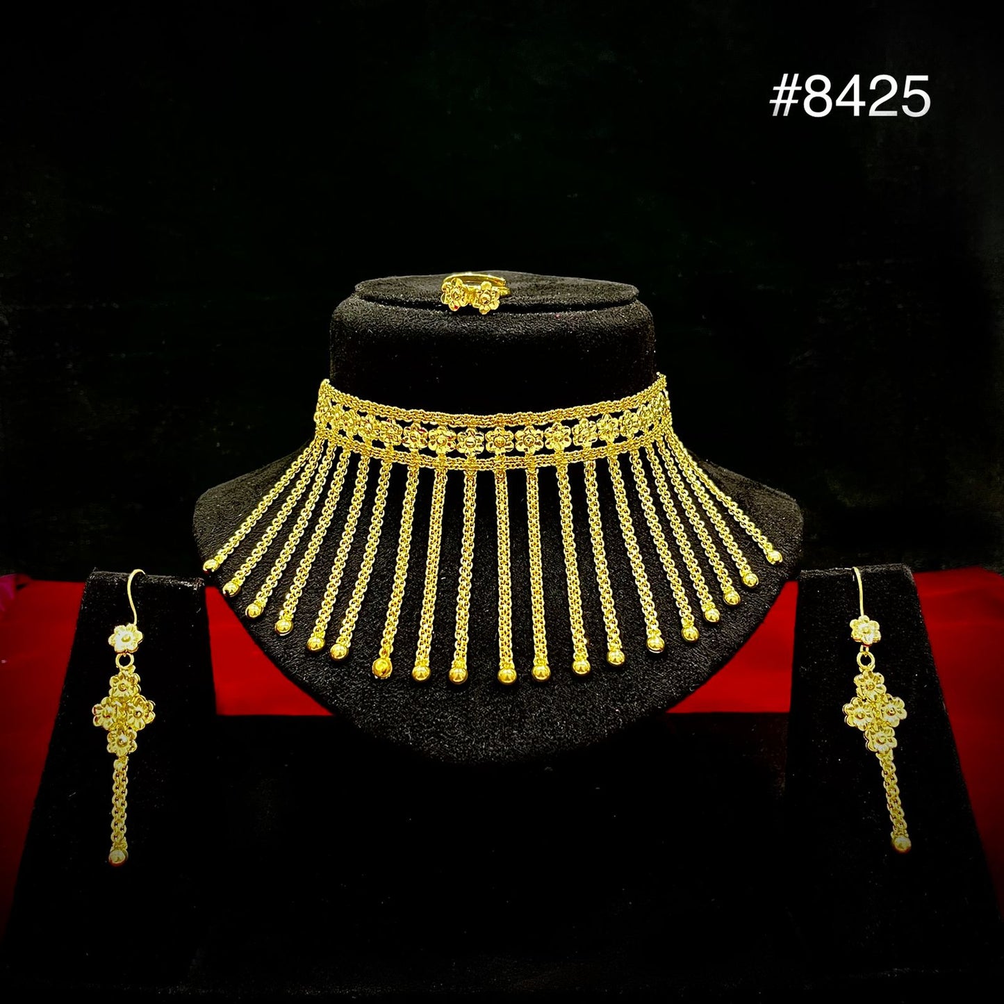 Gold Plated Short Necklace 5 Gram Gold Plated Jewellery PMJ Model No : 8425