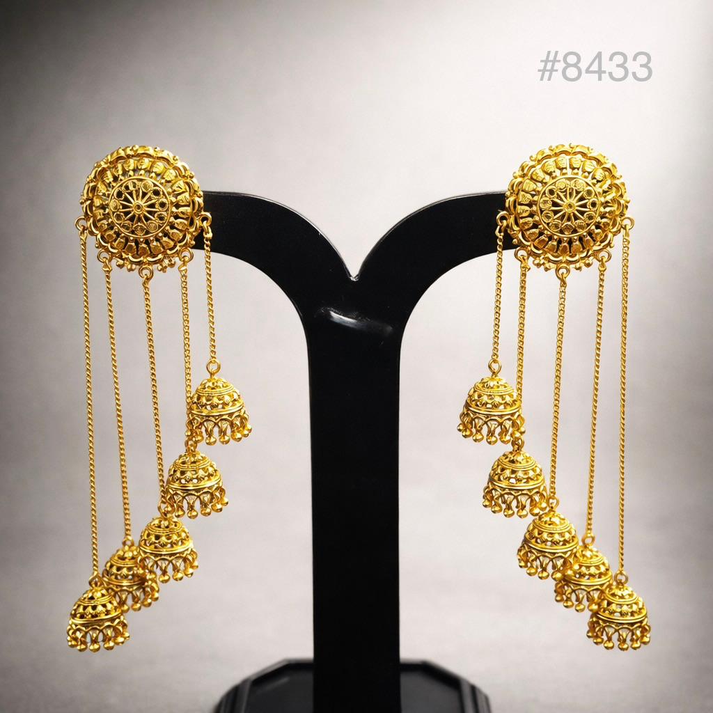 Gold Plated Designer Earrings, PMJ Model No: 8433