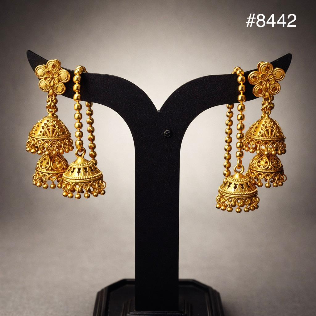 Gold Plated Designer Earrings, PMJ Model No: 8442