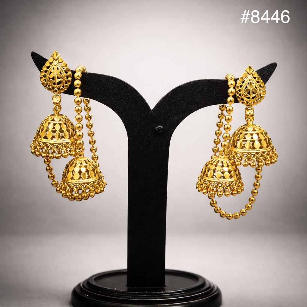 Gold Plated Designer Earrings, PMJ Model No: 8446