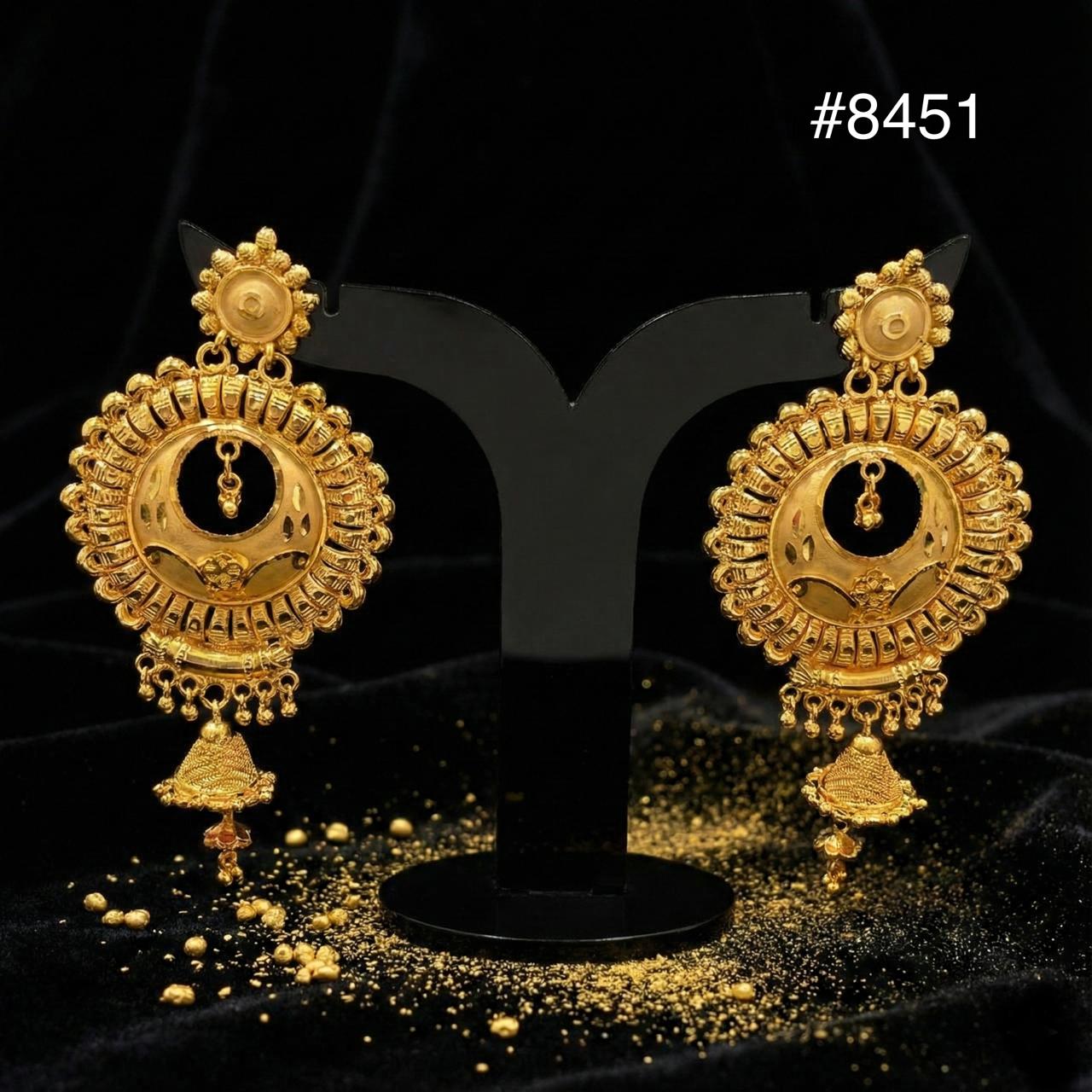 Gold Plated EARRING 1 Gram Gold Plated Jewellery PMJ Model No : 8451