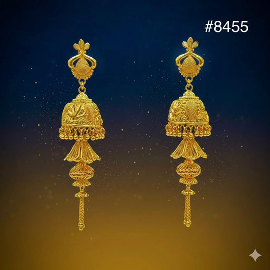 Gold Plated EARRING 1 Gram Gold Plated Jewellery PMJ Model No : 8455