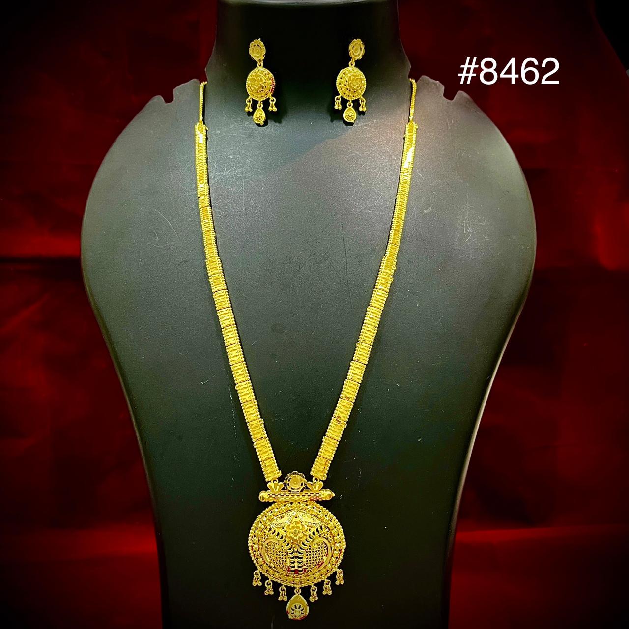 Gold Plated LONG NECKLACE 5 Gram Gold Plated Jewellery PMJ Model No : 8462