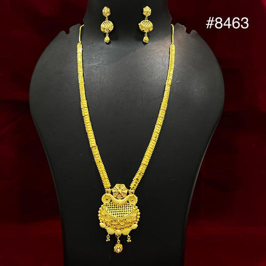 Gold Plated LONG NECKLACE 5 Gram Gold Plated Jewellery PMJ Model No : 8463