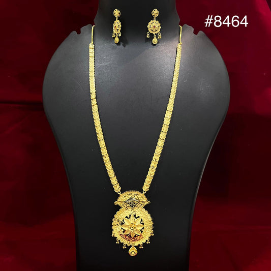 Gold Plated LONG NECKLACE 5 Gram Gold Plated Jewellery PMJ Model No : 8464