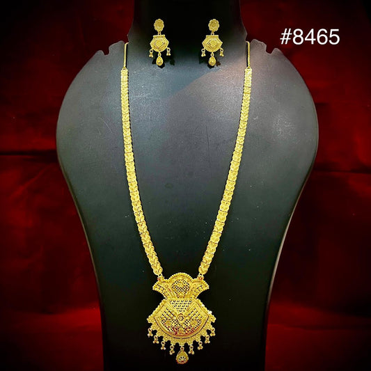 Gold Plated LONG NECKLACE 5 Gram Gold Plated Jewellery PMJ Model No : 8465