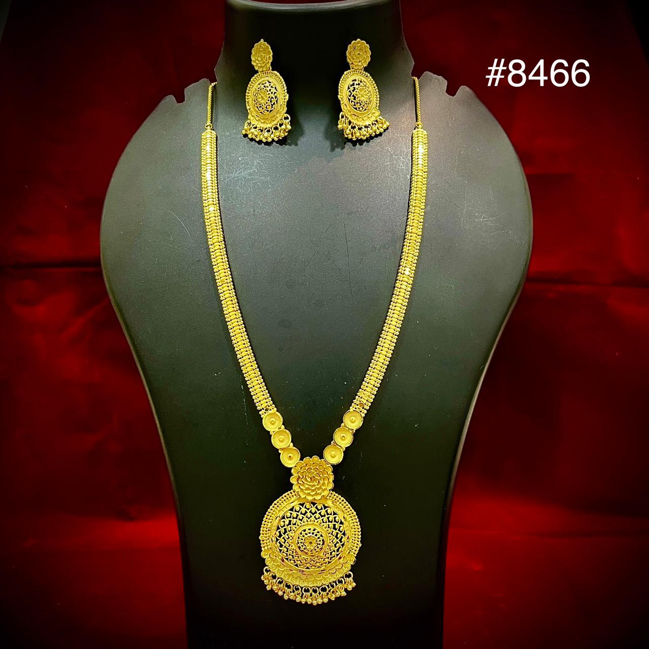 Gold Plated LONG NECKLACE 5 Gram Gold Plated Jewellery PMJ Model No : 8466