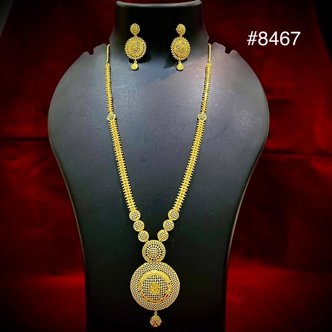 Gold Plated LONG NECKLACE 5 Gram Gold Plated Jewellery PMJ Model No : 8467
