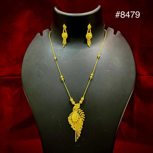 Gold Plated LONG Pendant NECKLACE 1 Gram Gold Plated Jewellery PMJ Model No : 8479