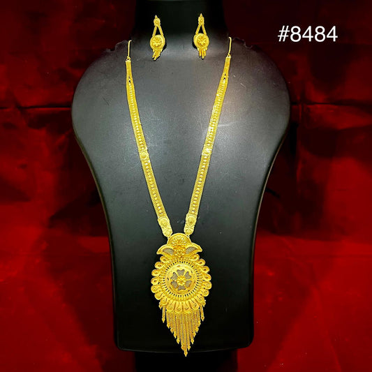 Gold Plated LONG NECKLACE 5 Gram Gold Plated Jewellery PMJ Model No : 8484