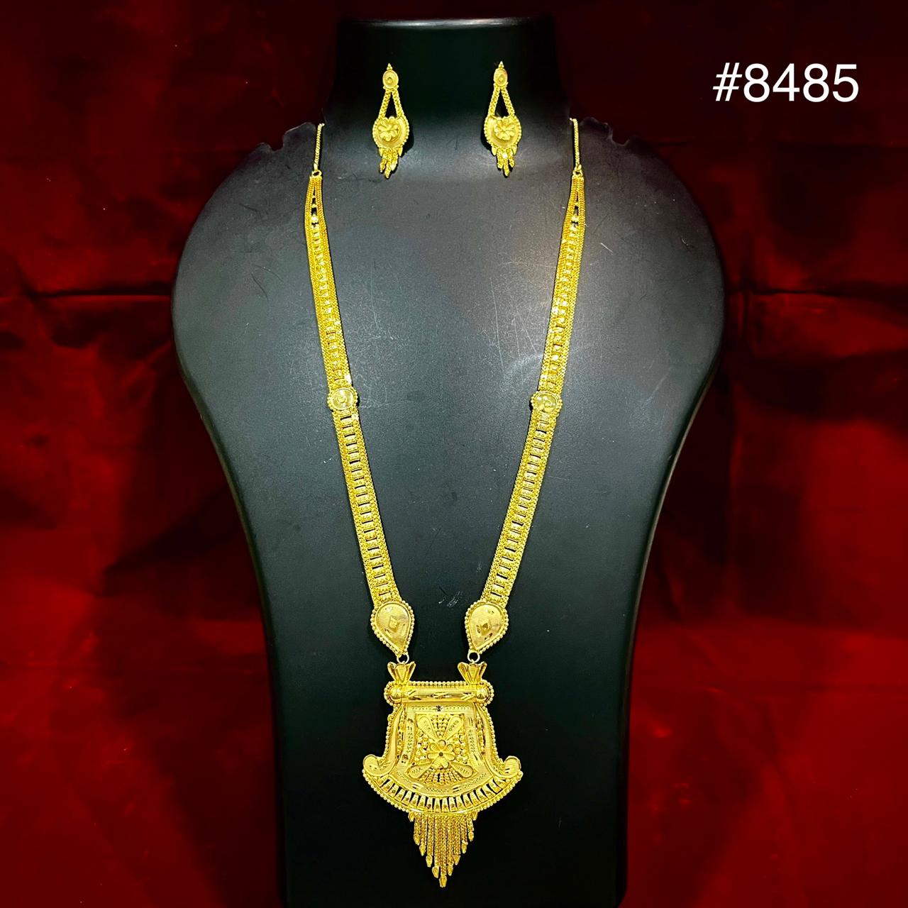 Gold Plated LONG NECKLACE 5 Gram Gold Plated Jewellery PMJ Model No : 8485