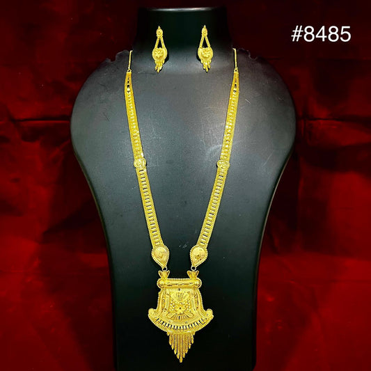 Gold Plated LONG NECKLACE 5 Gram Gold Plated Jewellery PMJ Model No : 8485