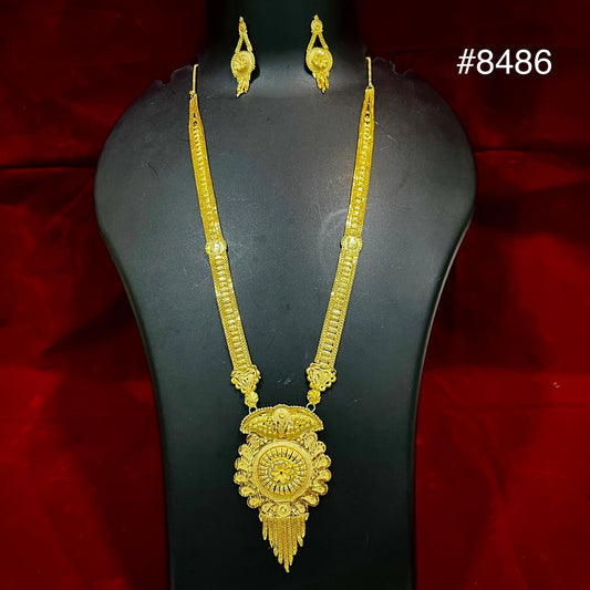 Gold Plated LONG NECKLACE 5 Gram Gold Plated Jewellery PMJ Model No : 8486