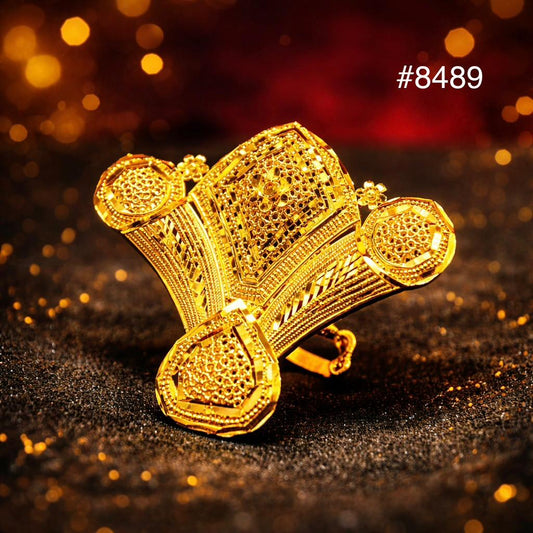 Gold Plated Finger Ring 5 Gram Gold Plated Jewellery PMJ Model No : 8489