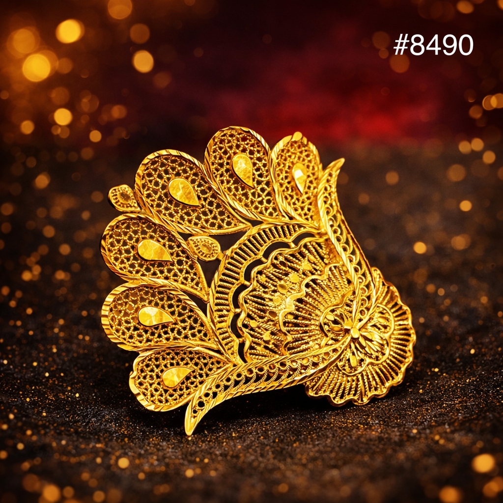 Gold Plated Finger Ring 5 Gram Gold Plated Jewellery PMJ Model No : 8490
