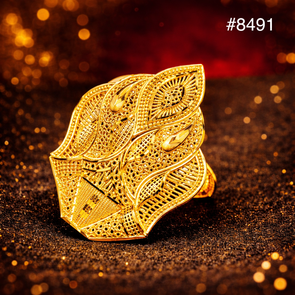 Gold Plated Finger Ring 5 Gram Gold Plated Jewellery PMJ Model No : 8491