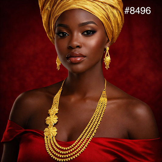 Gold Plated LONG NECKLACE 5 Gram Gold Plated Jewellery PMJ Model No : 8496