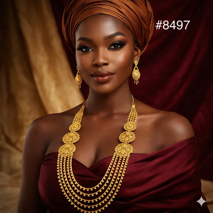 Gold Plated LONG NECKLACE 5 Gram Gold Plated Jewellery PMJ Model No : 8497