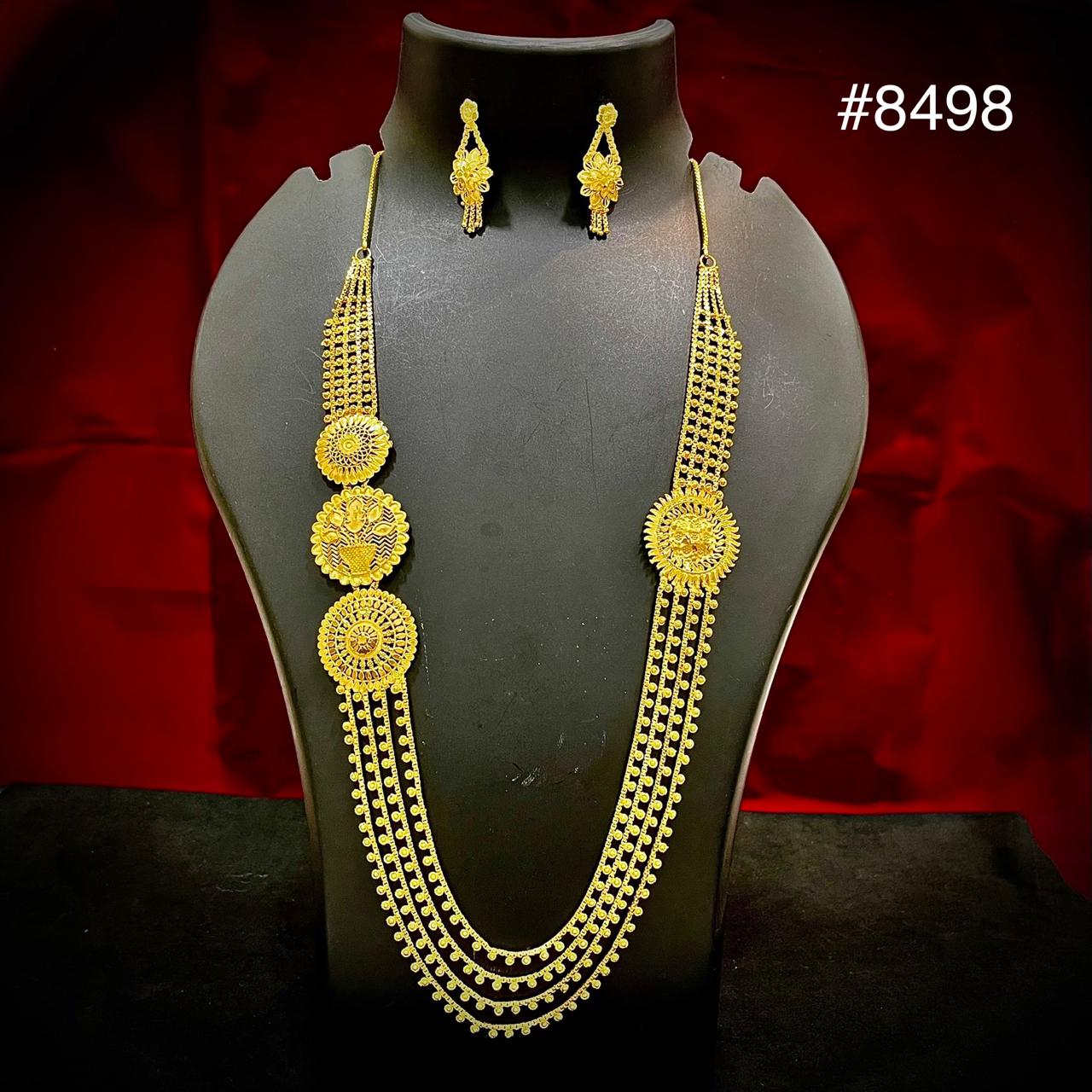 Gold Plated LONG NECKLACE 5 Gram Gold Plated Jewellery PMJ Model No : 8498