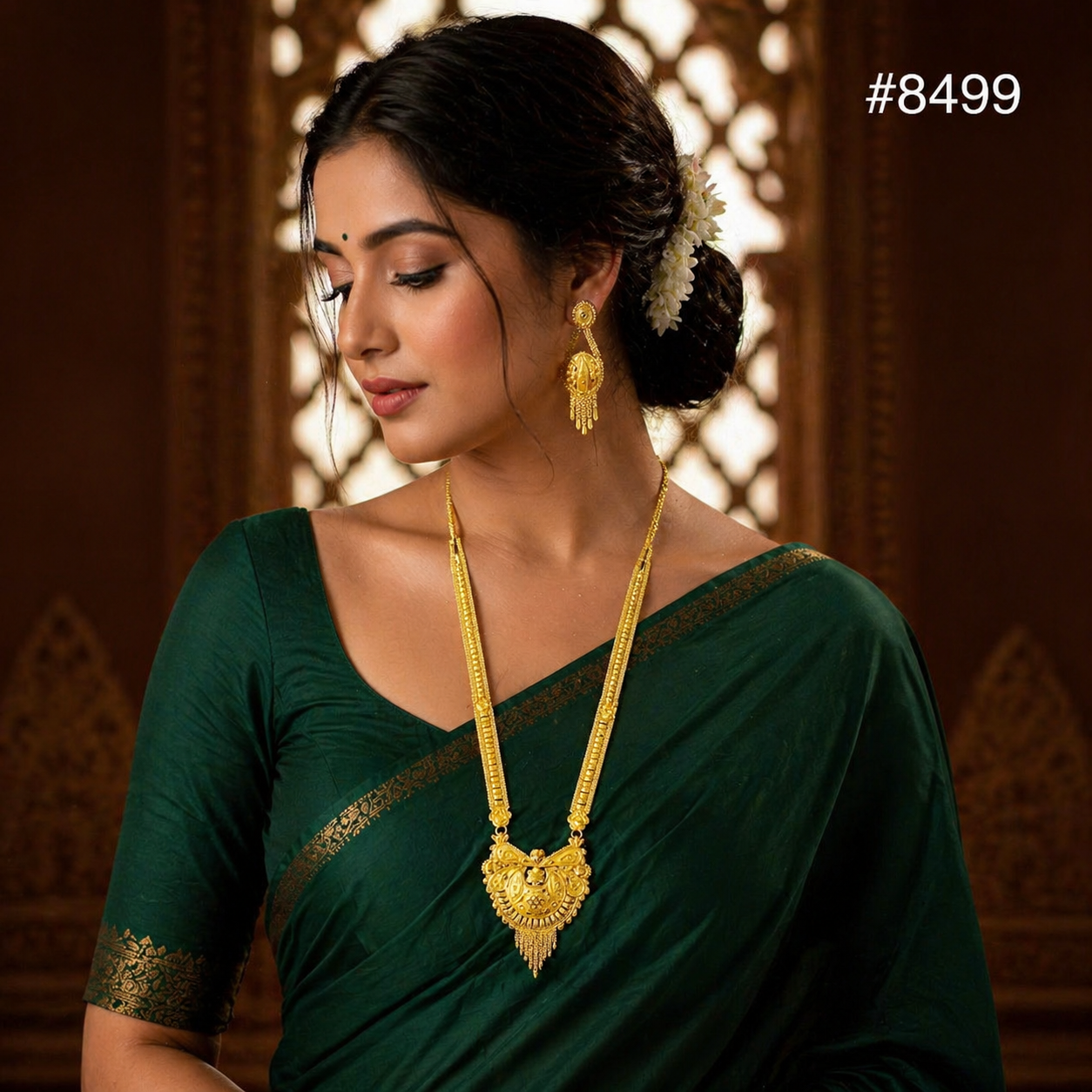 Gold Plated LONG NECKLACE 5 Gram Gold Plated Jewellery PMJ Model No : 8499
