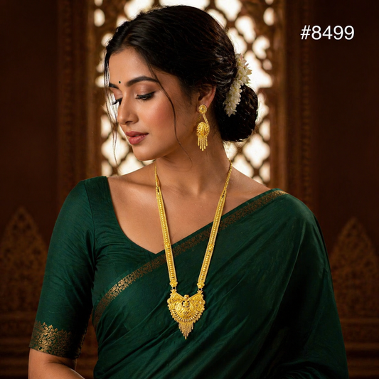 Gold Plated LONG NECKLACE 5 Gram Gold Plated Jewellery PMJ Model No : 8499