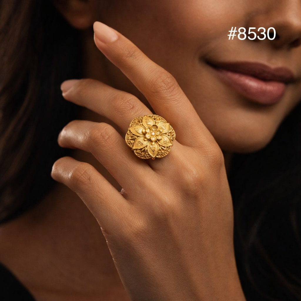 Gold Plated Finger Ring 5 Gram Gold Plated Jewellery PMJ Model No : 8530