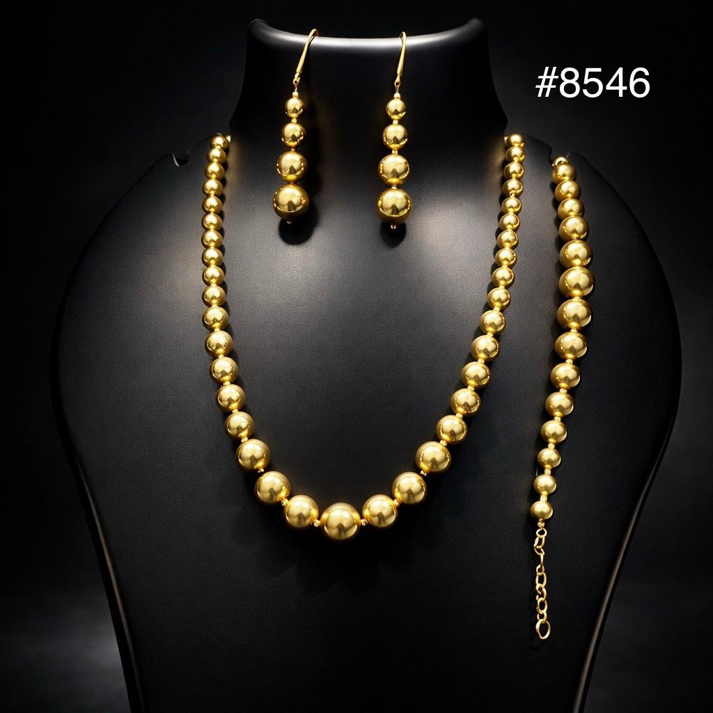 Gold Plated LONG NECKLACE 5 Gram Gold Plated Jewellery PMJ Model No :  8546