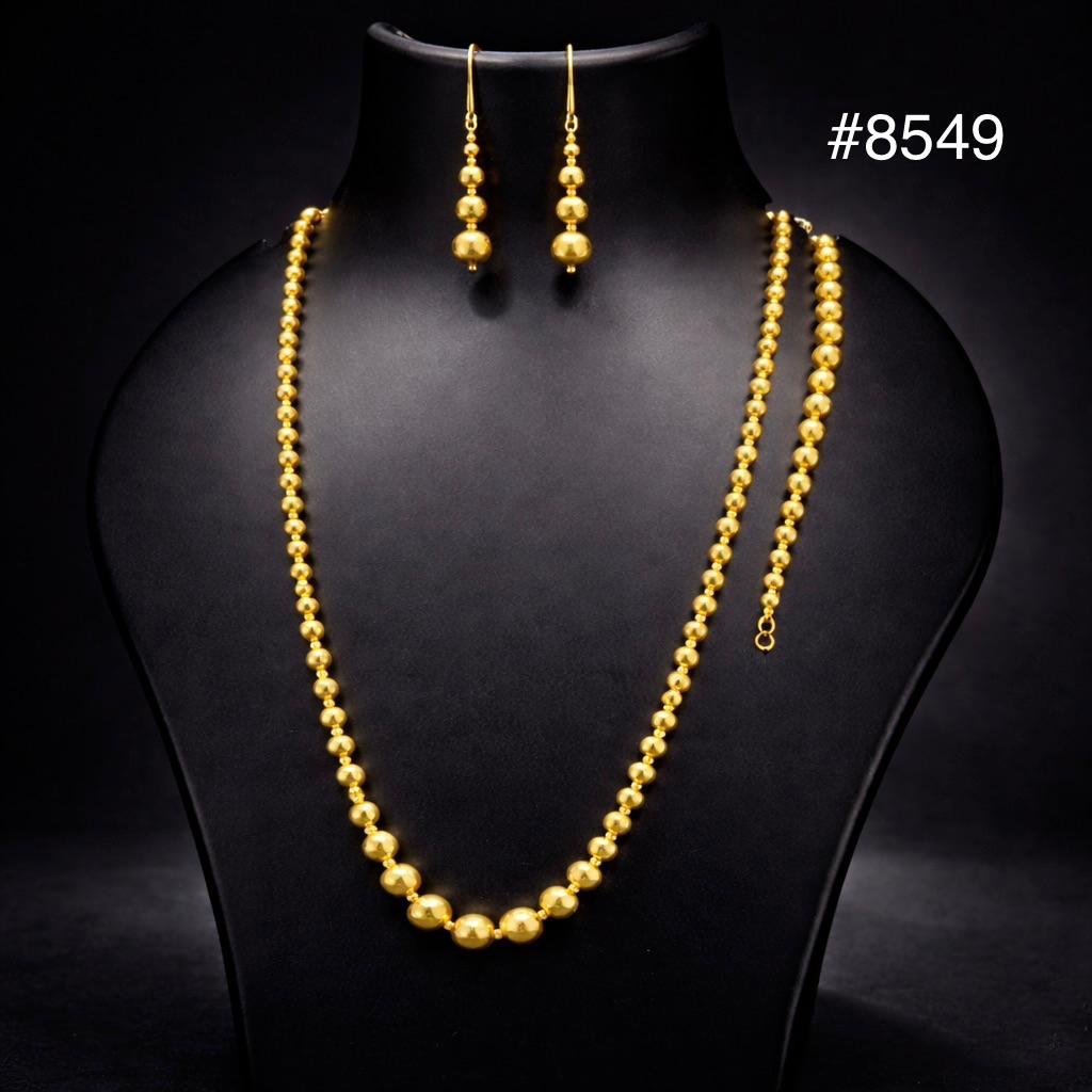 Gold Plated LONG NECKLACE 5 Gram Gold Plated Jewellery PMJ Model No : 8549
